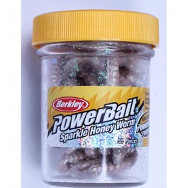 Berkley Powerbait Sparkle Honey Worm Natural/Scales - 55Stk. - Futterimitate